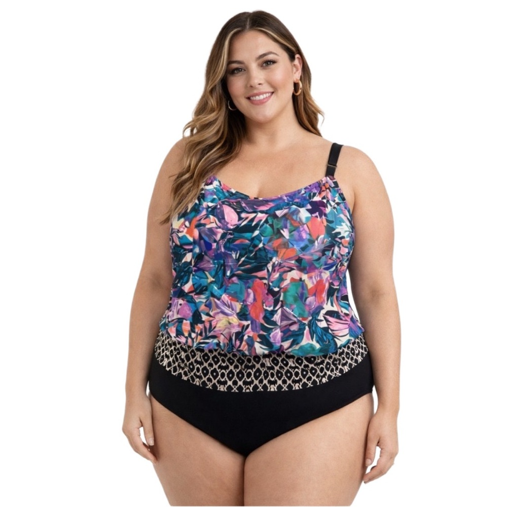 NWT Swimsuits for All Floral One Piece Swimsuit Size 22